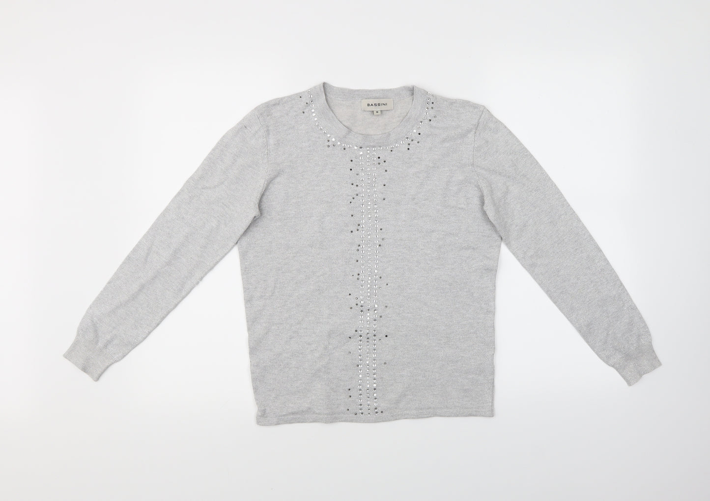 BASSINI Womens Grey   Basic T-Shirt Size S