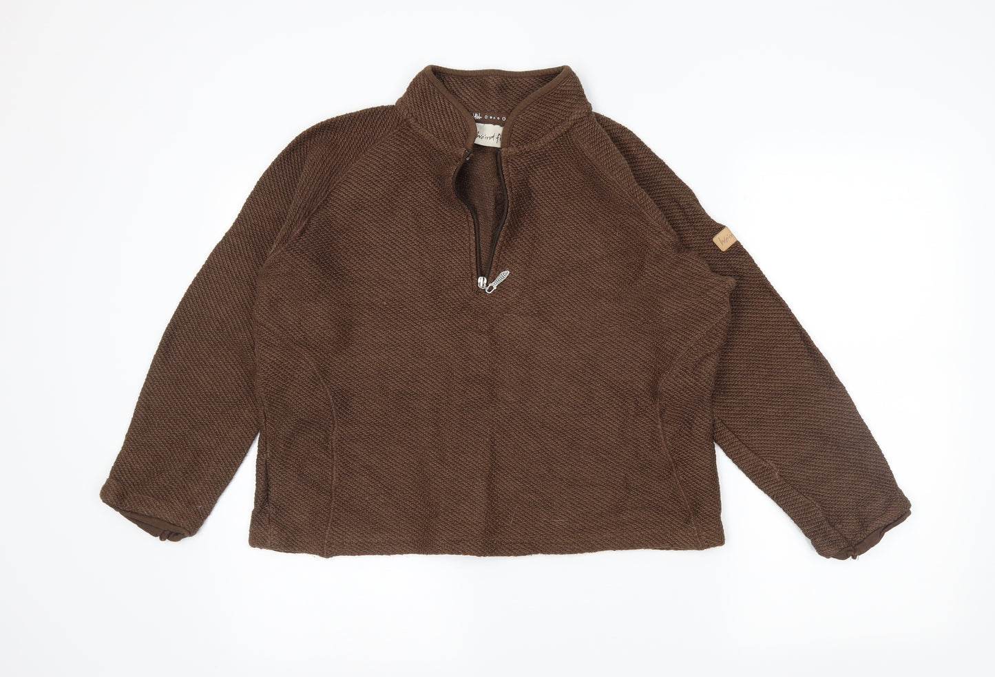wierd fish Womens Brown   Henley Jumper Size L