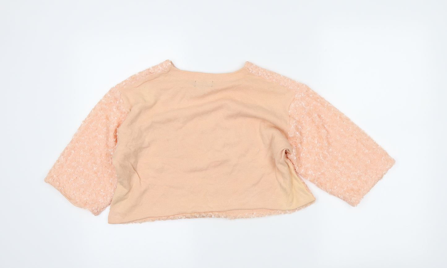 Topshop Womens Pink   Cropped T-Shirt Size 10