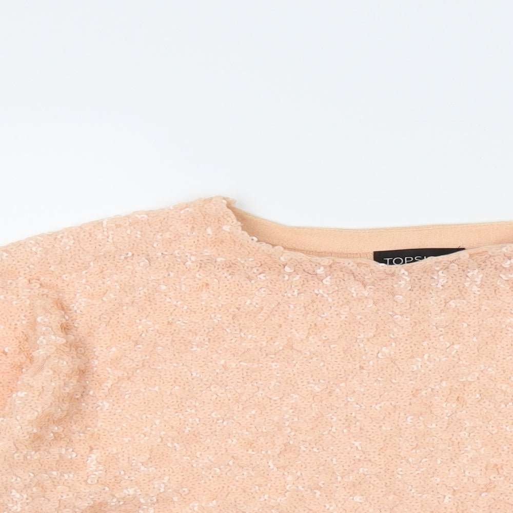 Topshop Womens Pink   Cropped T-Shirt Size 10