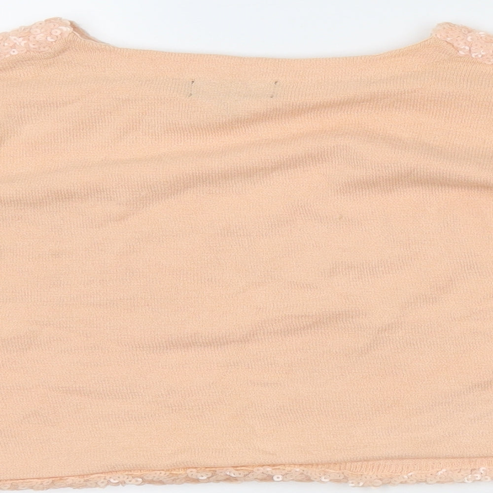 Topshop Womens Pink   Cropped T-Shirt Size 10