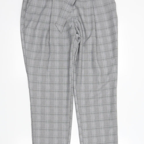 Dorothy Perkins Womens Black Plaid  Trousers  Size 14 L26 in