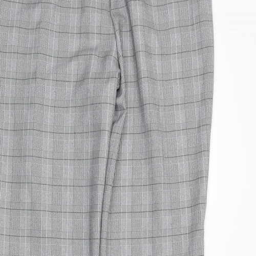 Dorothy Perkins Womens Black Plaid  Trousers  Size 14 L26 in