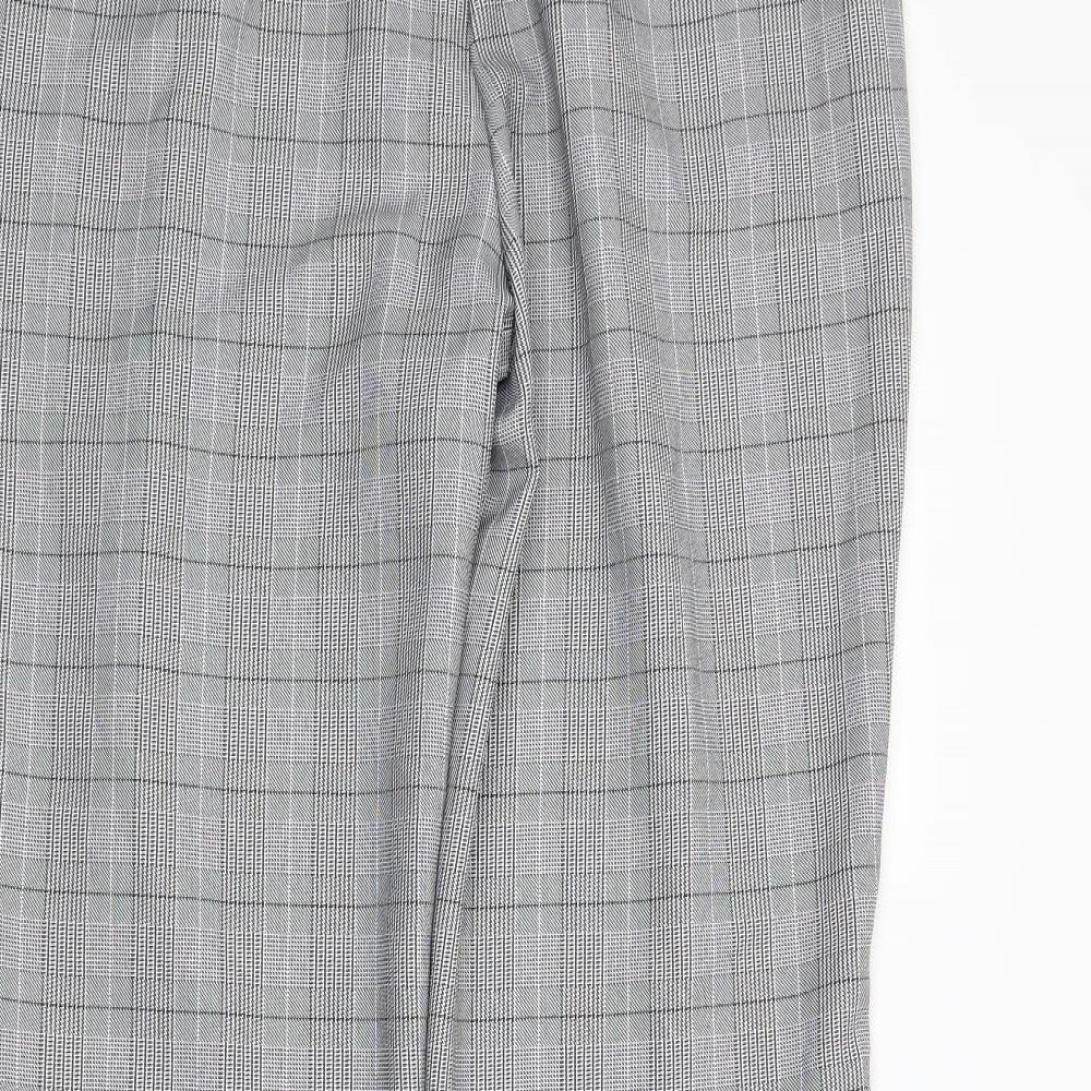 Dorothy Perkins Womens Black Plaid  Trousers  Size 14 L26 in