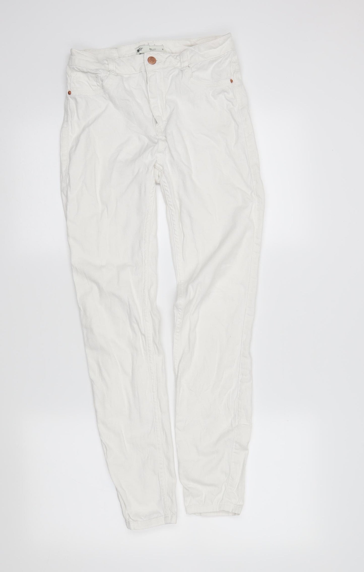 molly  Womens White   Skinny Jeans Size M L20 in