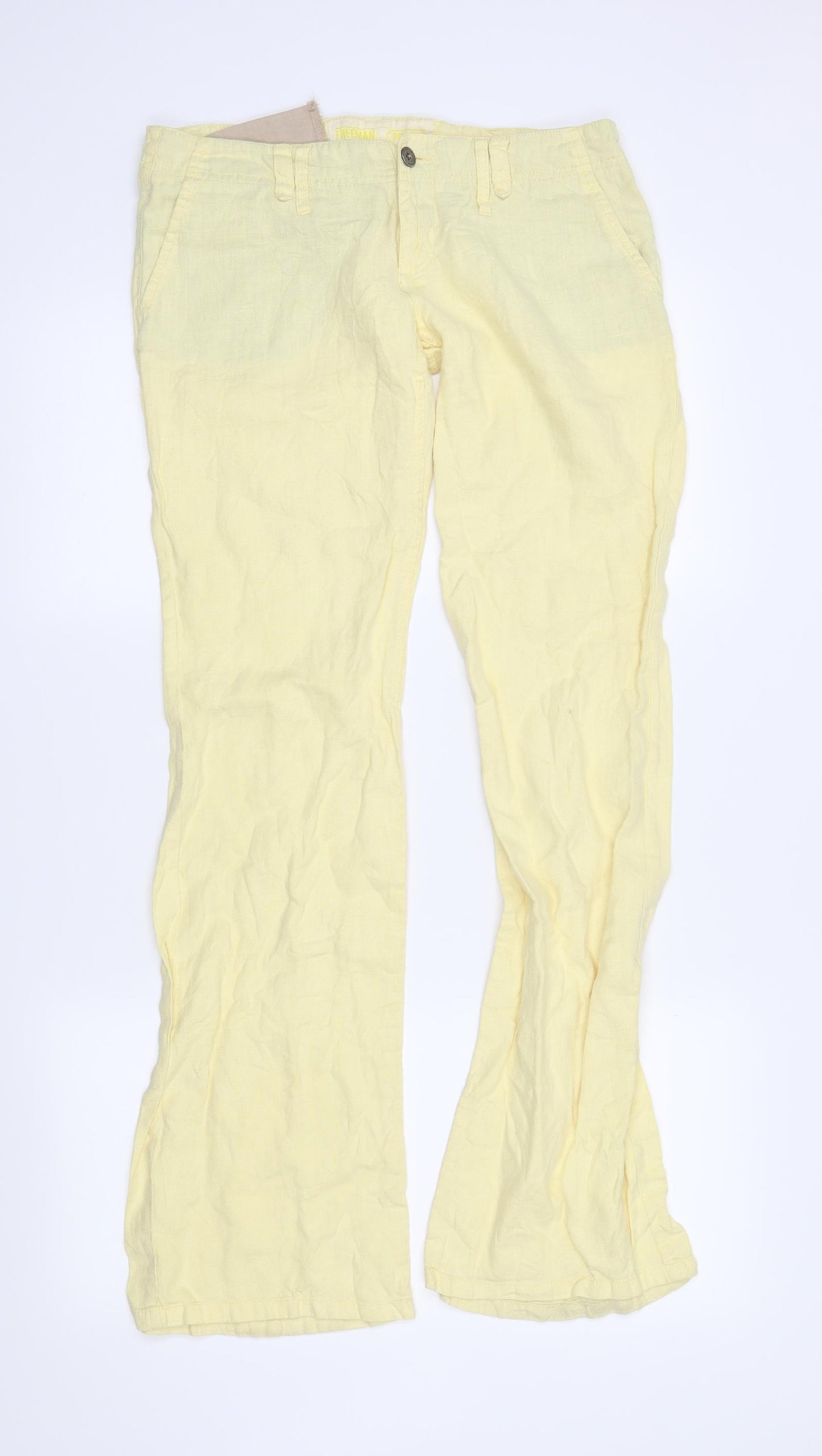 FREEMAN T. PORTER Womens Yellow   Trousers  Size 28 in L32 in
