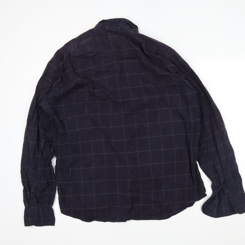 J.CREW Mens Blue Plaid   Button-Up Size XL
