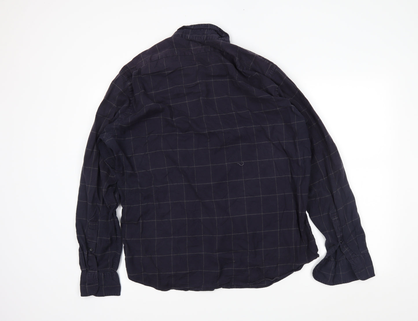 J.CREW Mens Blue Plaid   Button-Up Size XL
