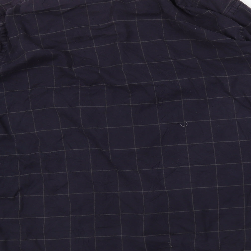 J.CREW Mens Blue Plaid   Button-Up Size XL