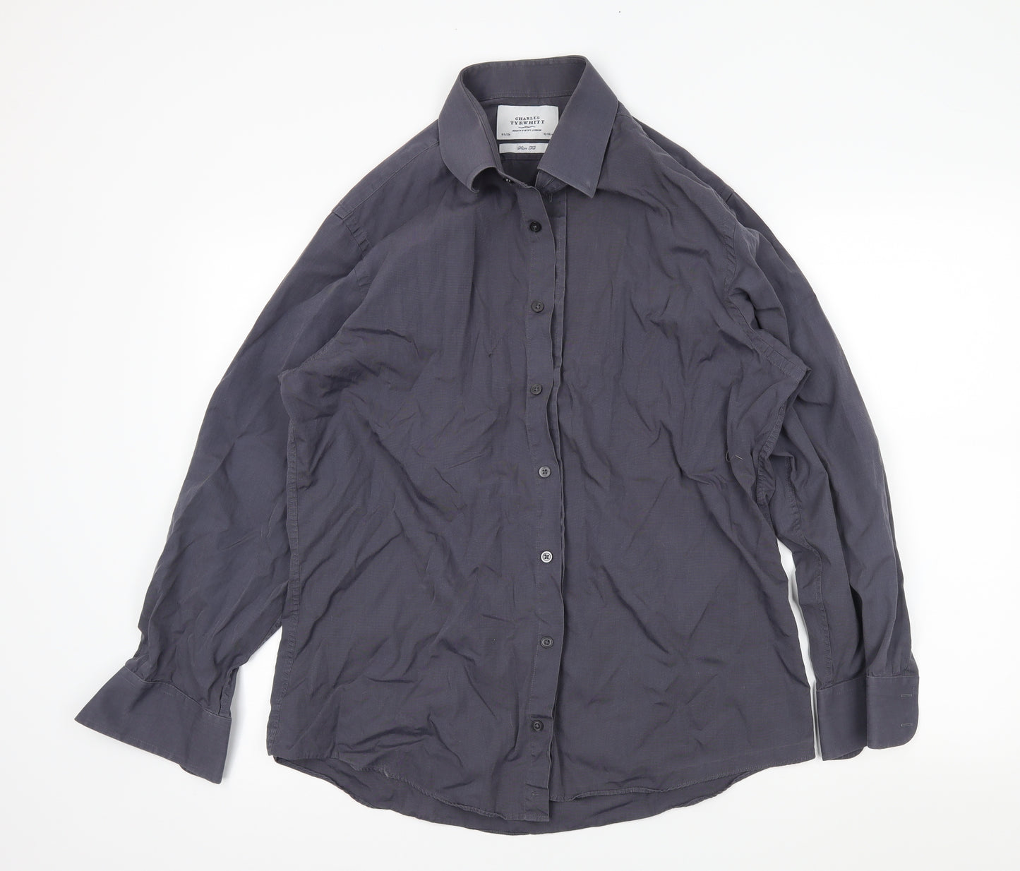 Charles Tyrwhitt Mens Grey    Button-Up Size 42