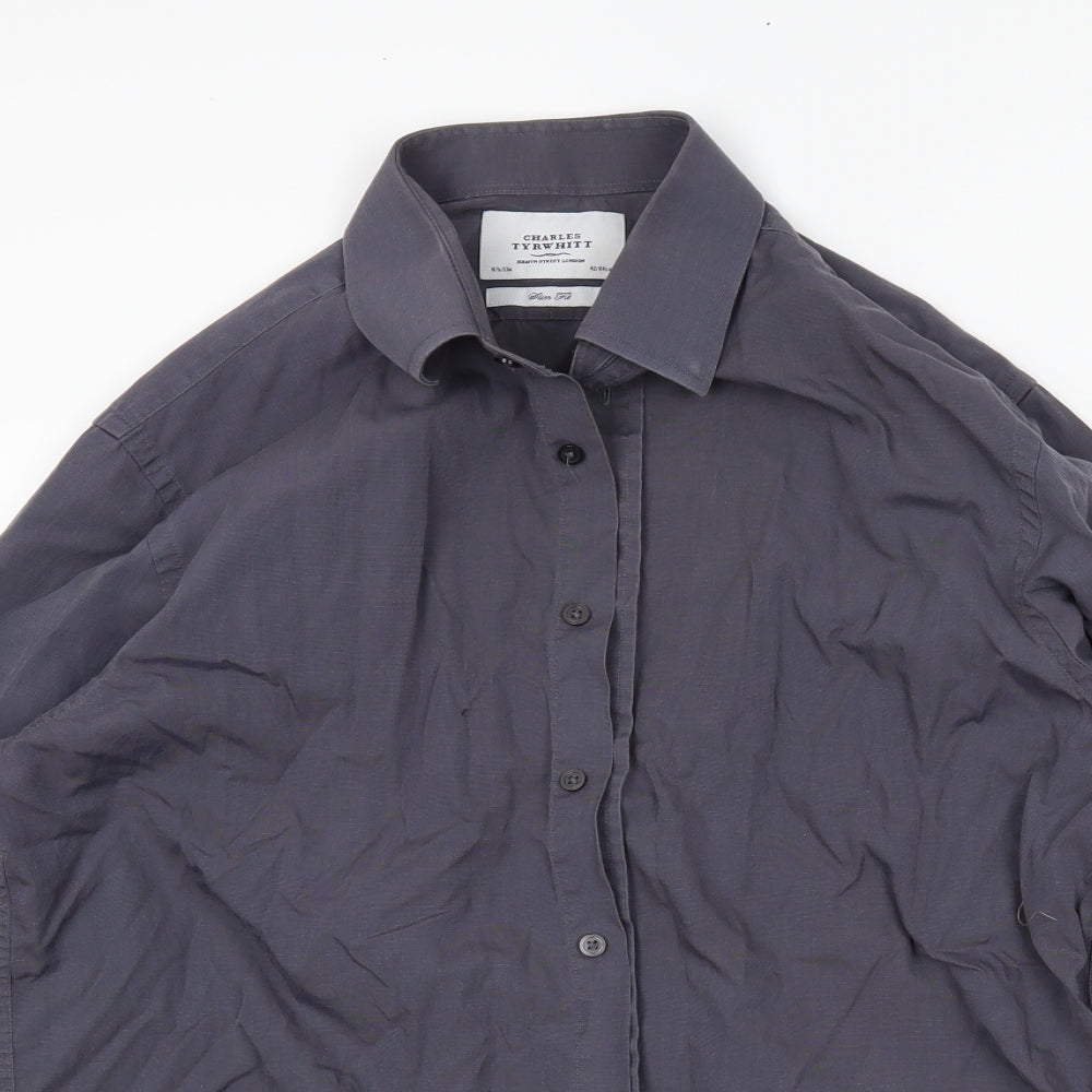 Charles Tyrwhitt Mens Grey    Button-Up Size 42