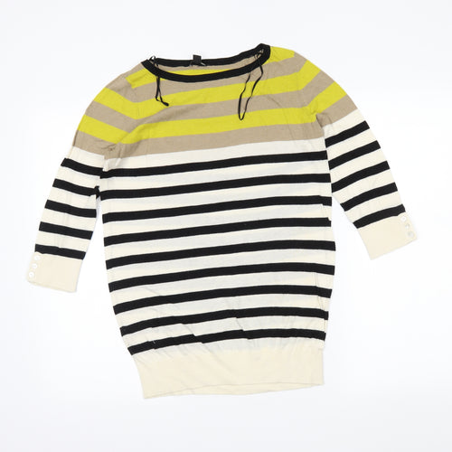 Ann Taylor Womens Black Striped  Pullover Jumper Size M