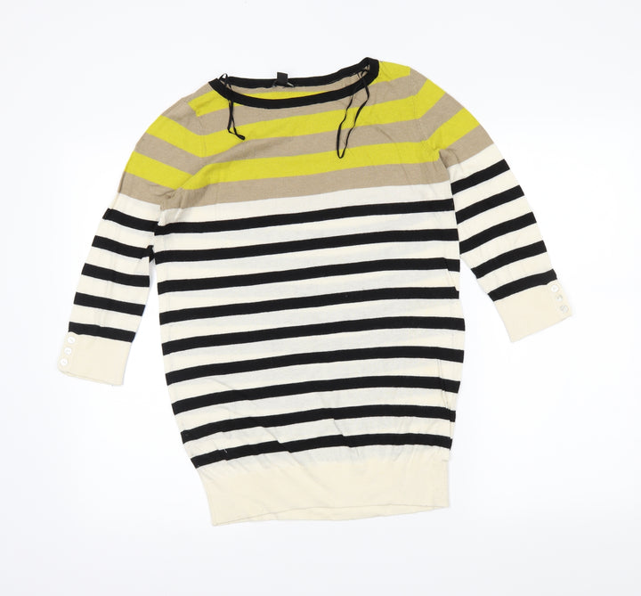 Ann Taylor Womens Black Striped  Pullover Jumper Size M