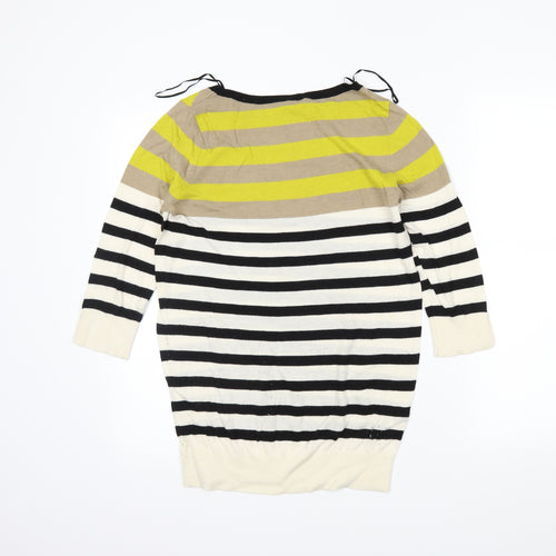 Ann Taylor Womens Black Striped  Pullover Jumper Size M