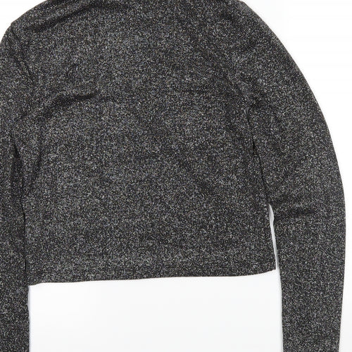 H&M Womens Grey   Cropped T-Shirt Size M