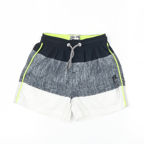 Matalan Boys Black Striped  Sweat Shorts Size 4-5 Years - Swim Wear