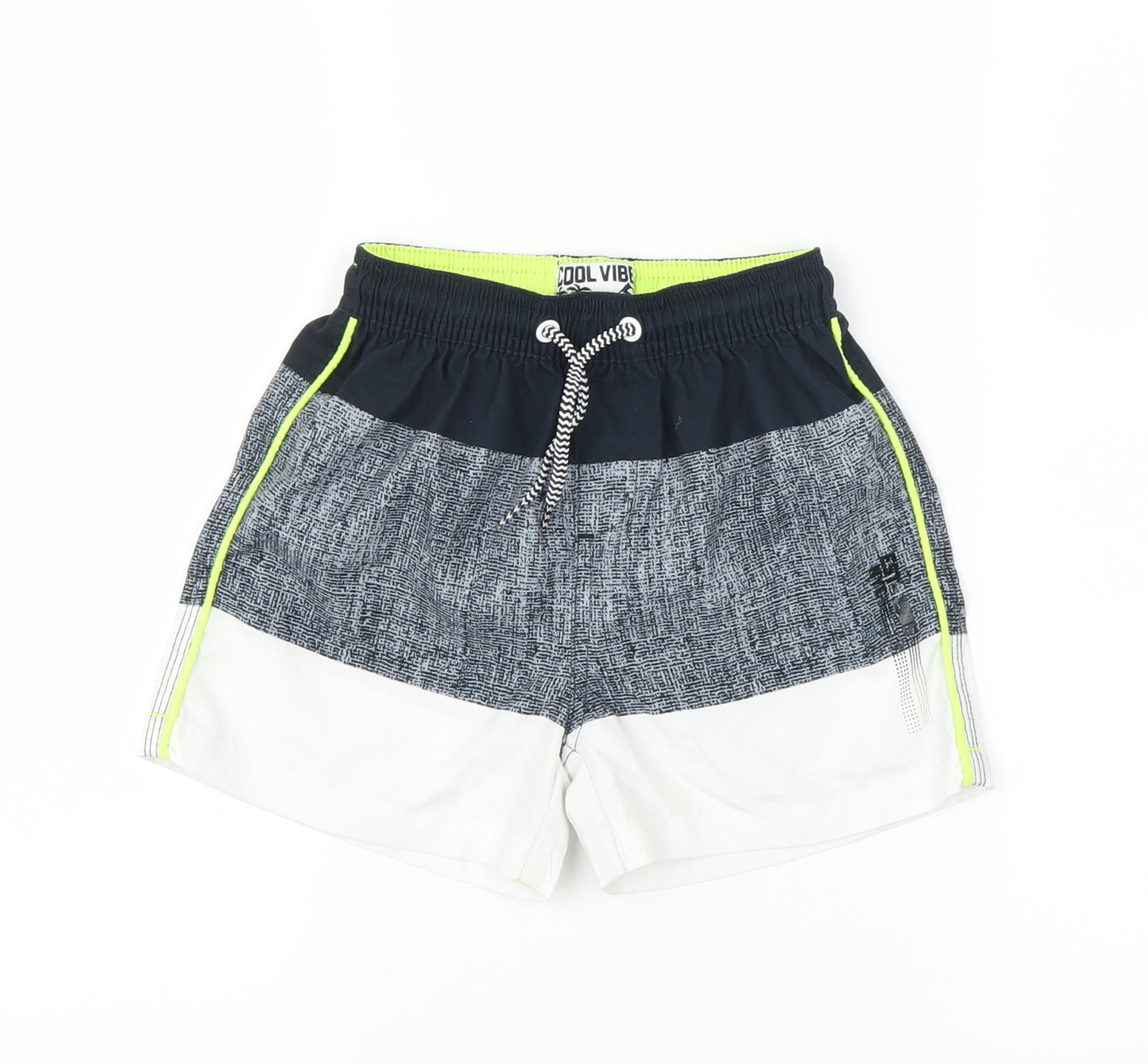 Matalan Boys Black Striped  Sweat Shorts Size 4-5 Years - Swim Wear