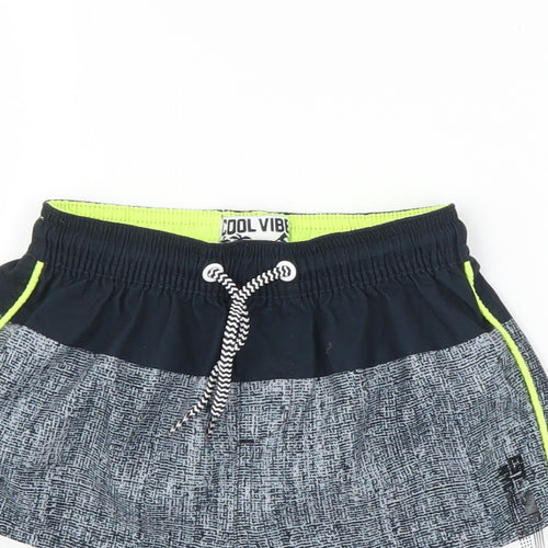 Matalan Boys Black Striped  Sweat Shorts Size 4-5 Years - Swim Wear