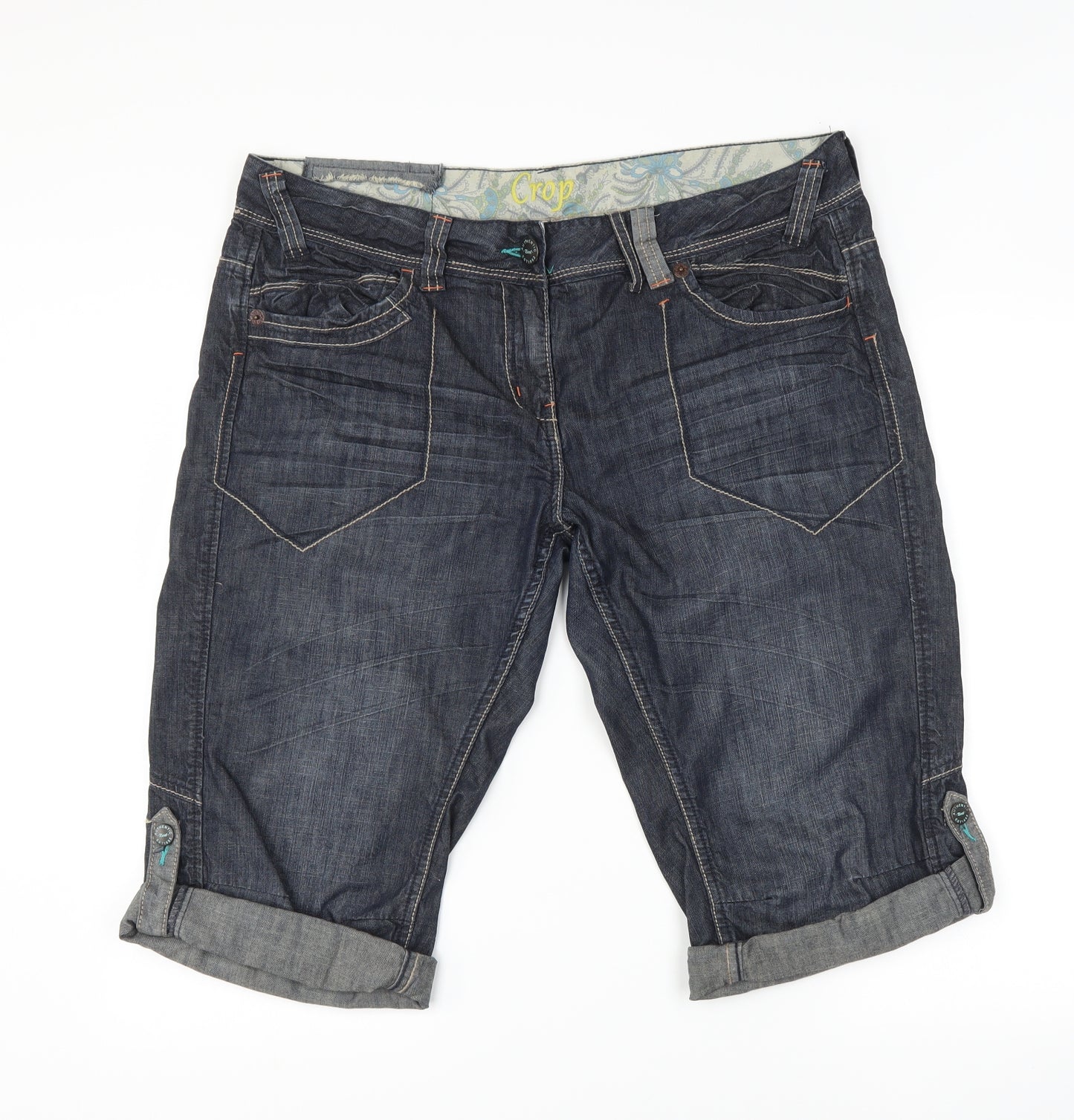 NEXT Womens Blue  Denim Cut-Off Shorts Size 18
