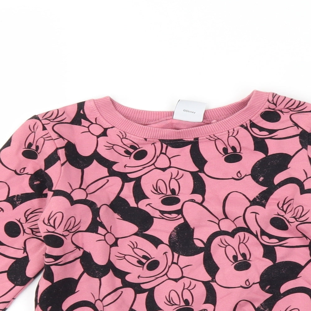 NEXT Girls Pink   Pullover Sweatshirt Size 6 Years  - Disney Minnie Mouse