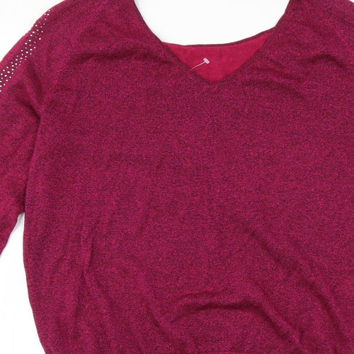 Matalan Womens Pink   Pullover Jumper Size 12  - Cut Out Shoulder