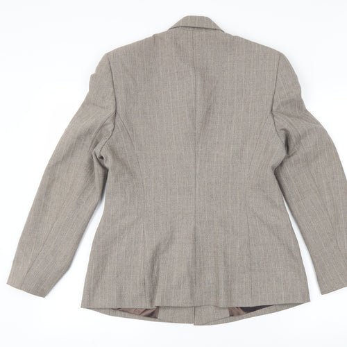 NEXT Womens Grey Herringbone  Jacket Suit Jacket Size 12