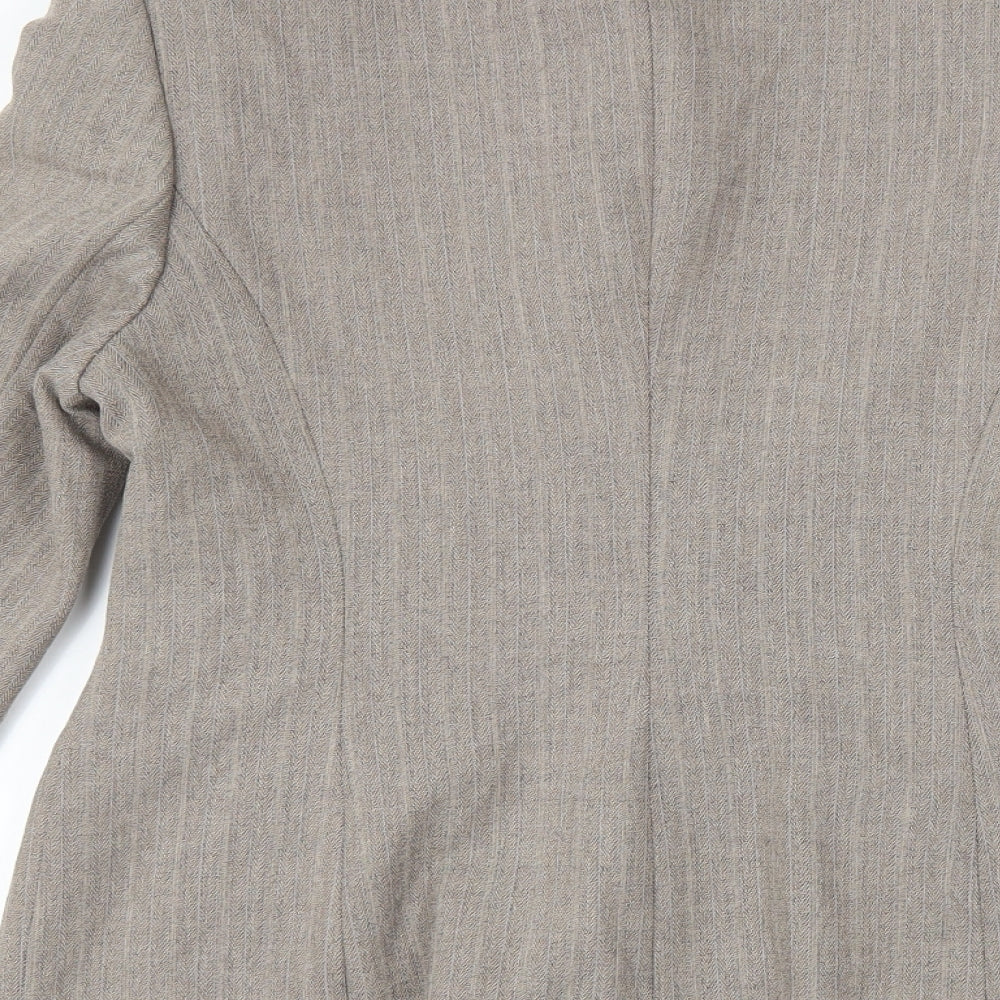 NEXT Womens Grey Herringbone  Jacket Suit Jacket Size 12