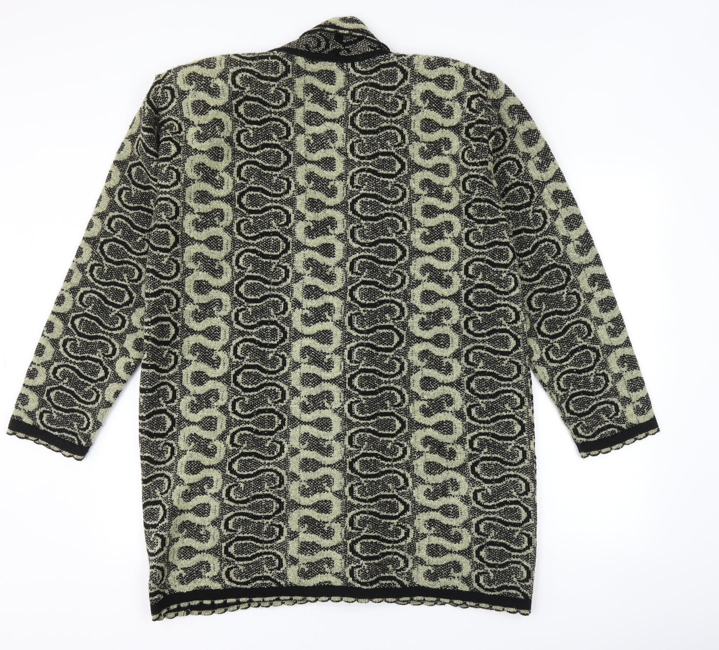 snuggles Womens Black Geometric  Jacket Coatigan Size L