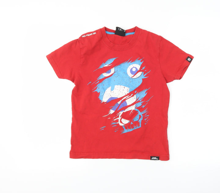 No Fear Boys Red Basic T-Shirt Size 7-8 Years - Graphic