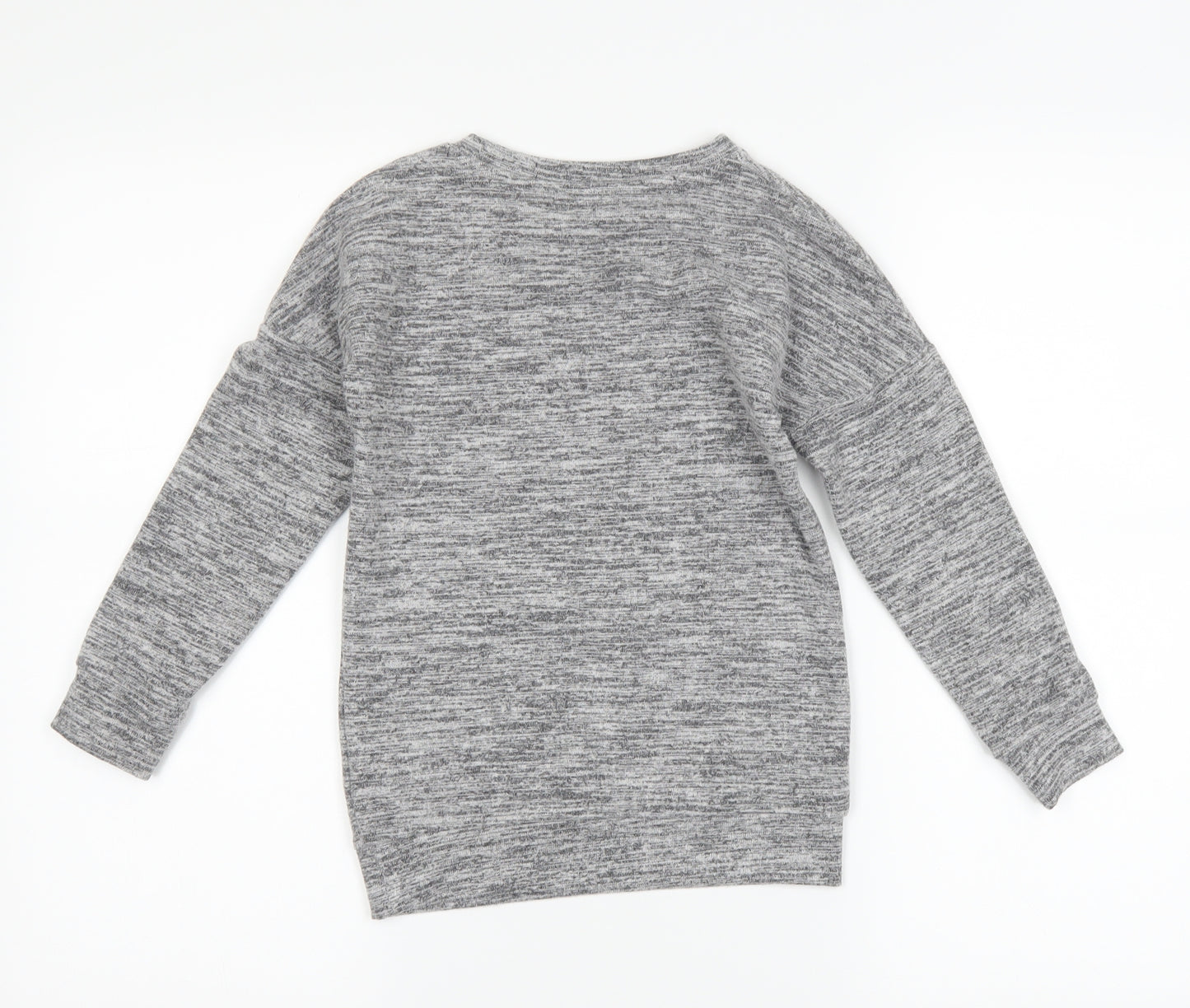 Nutmeg Girls Grey   Pullover Jumper Size 6-7 Years  - slogan
