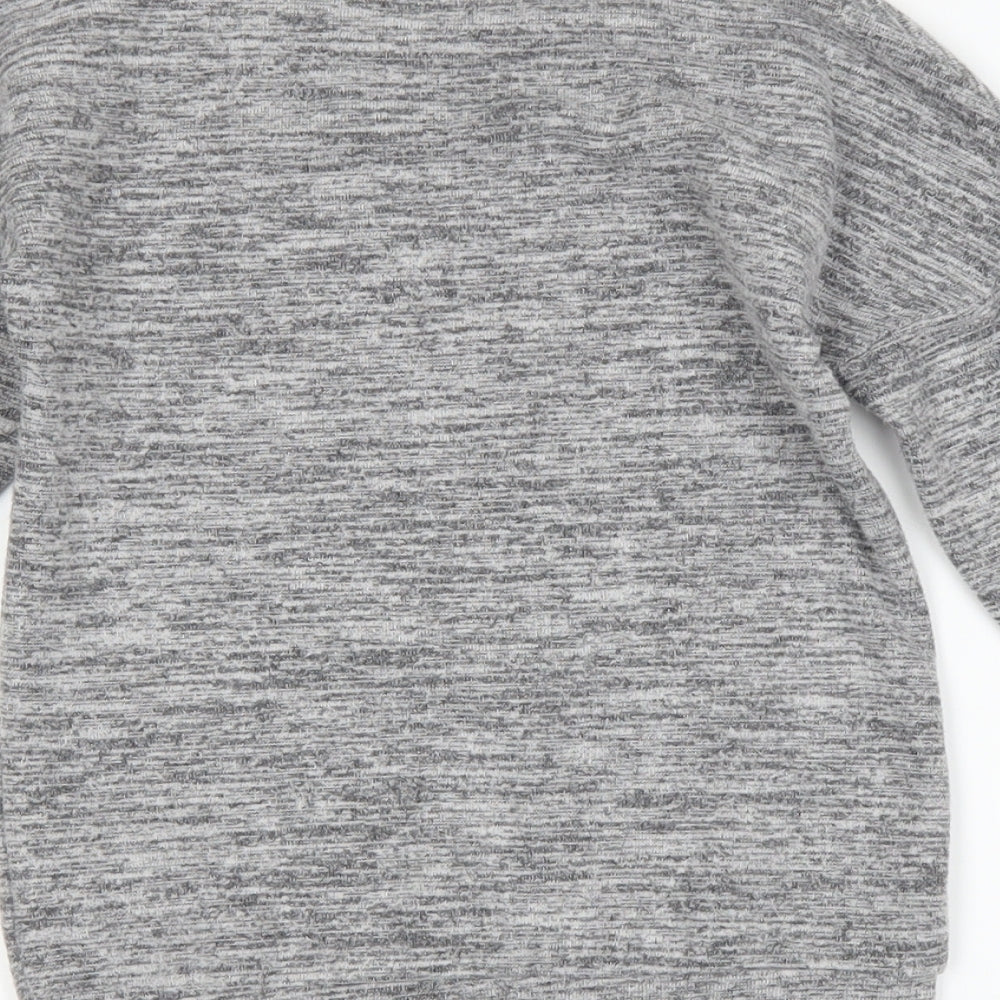 Nutmeg Girls Grey   Pullover Jumper Size 6-7 Years  - slogan