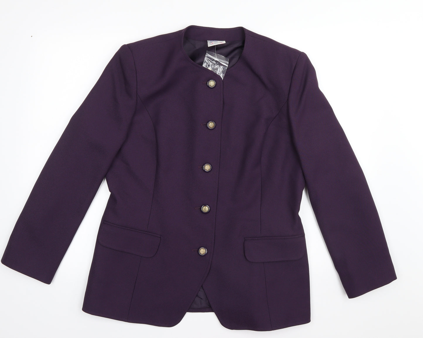 Eastex Womens Purple   Jacket Suit Jacket Size 14  - collarless