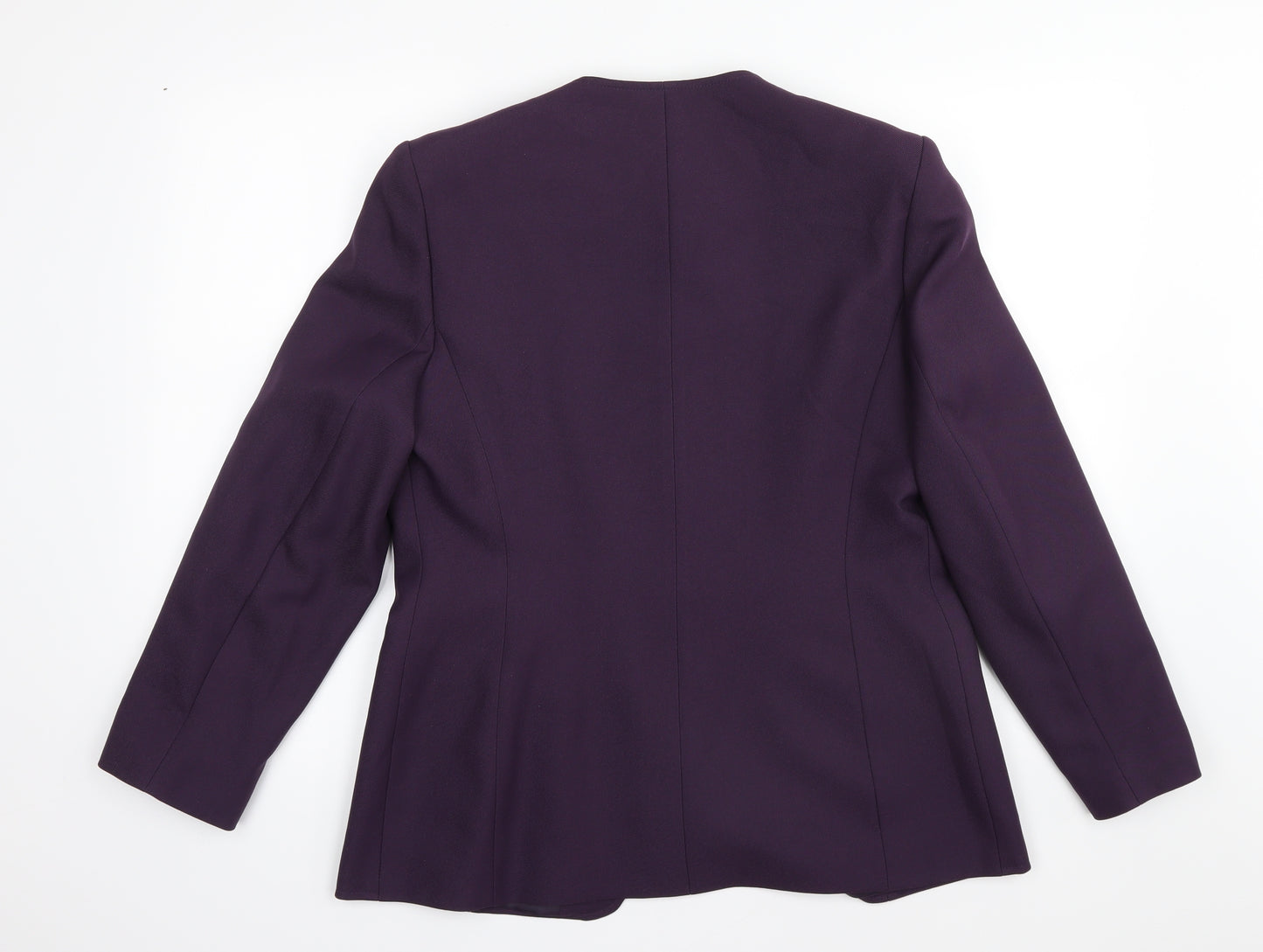 Eastex Womens Purple   Jacket Suit Jacket Size 14  - collarless