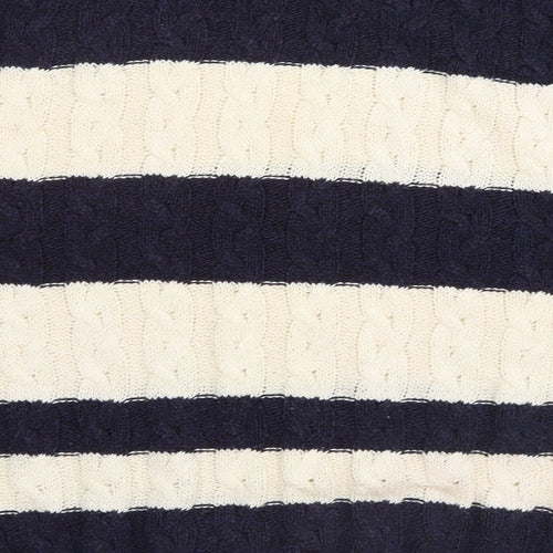 St Micheal Mens Blue Striped  Pullover Jumper Size L