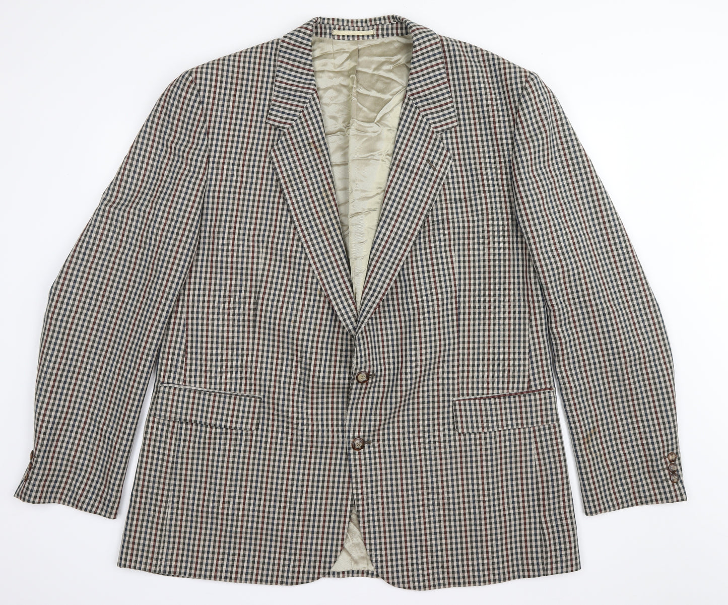 High & Mighty Mens Brown Check  Jacket Sport Coat Size 48