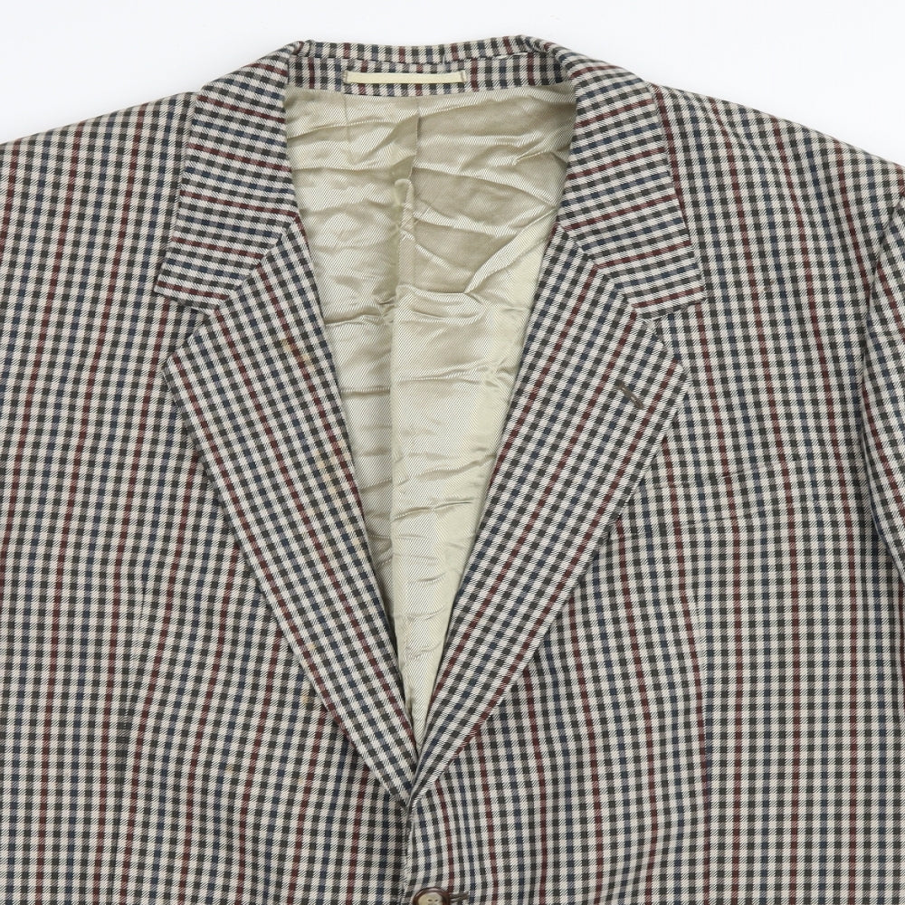 High & Mighty Mens Brown Check  Jacket Sport Coat Size 48