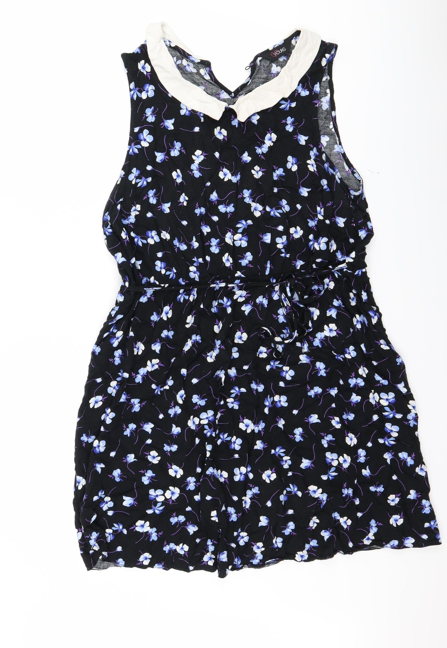 Yours Womens Black Floral  Fit & Flare  Size 22