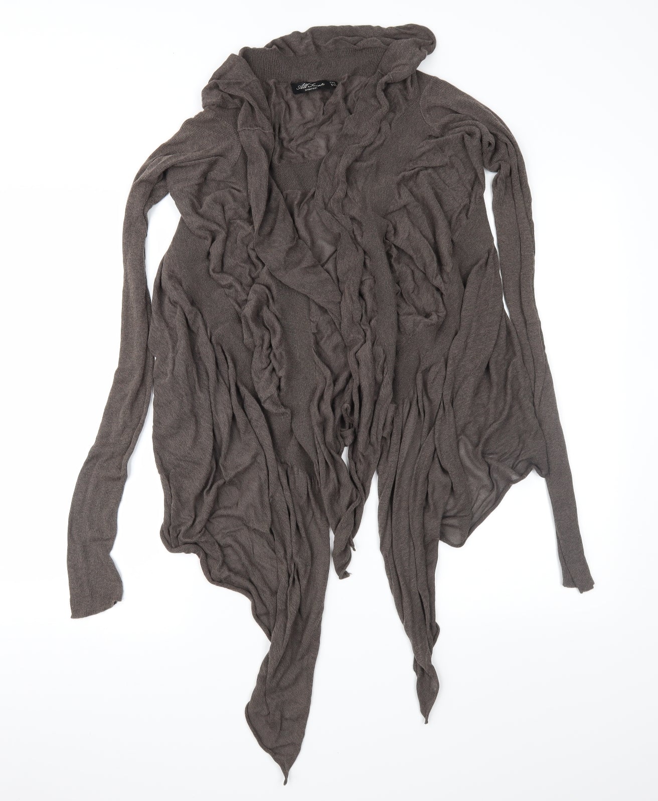 AllSaints Womens Brown  Knit Cardigan Jumper Size 12