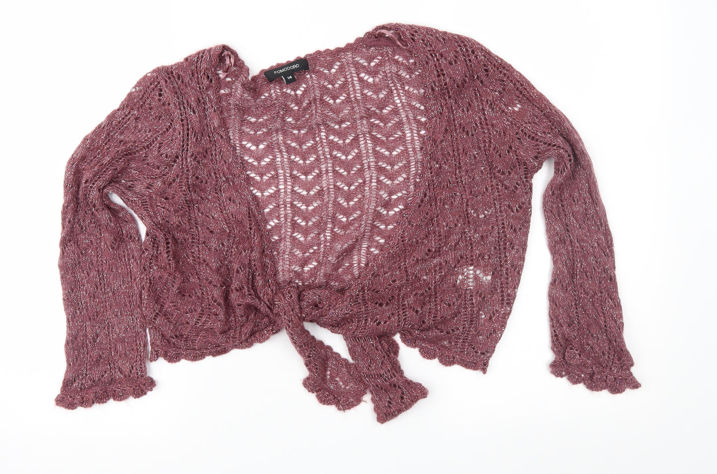 Pomodoro Womens Purple  Knit Cardigan Jumper Size 14