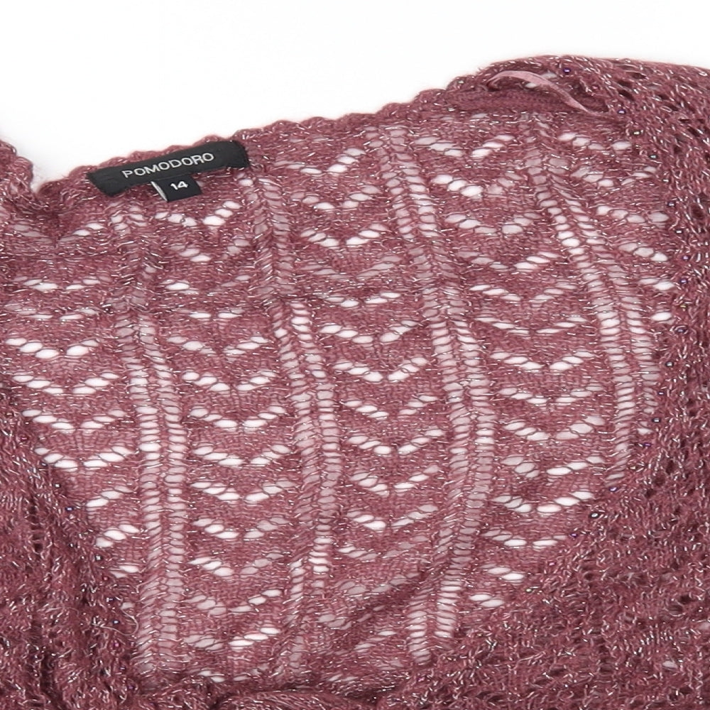 Pomodoro Womens Purple  Knit Cardigan Jumper Size 14