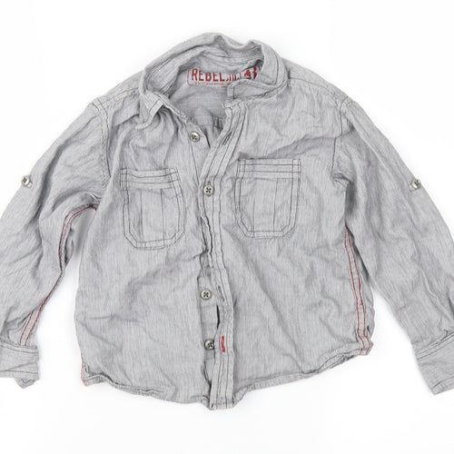 Rebel Boys Grey Striped  Basic Button-Up Size 2-3 Years