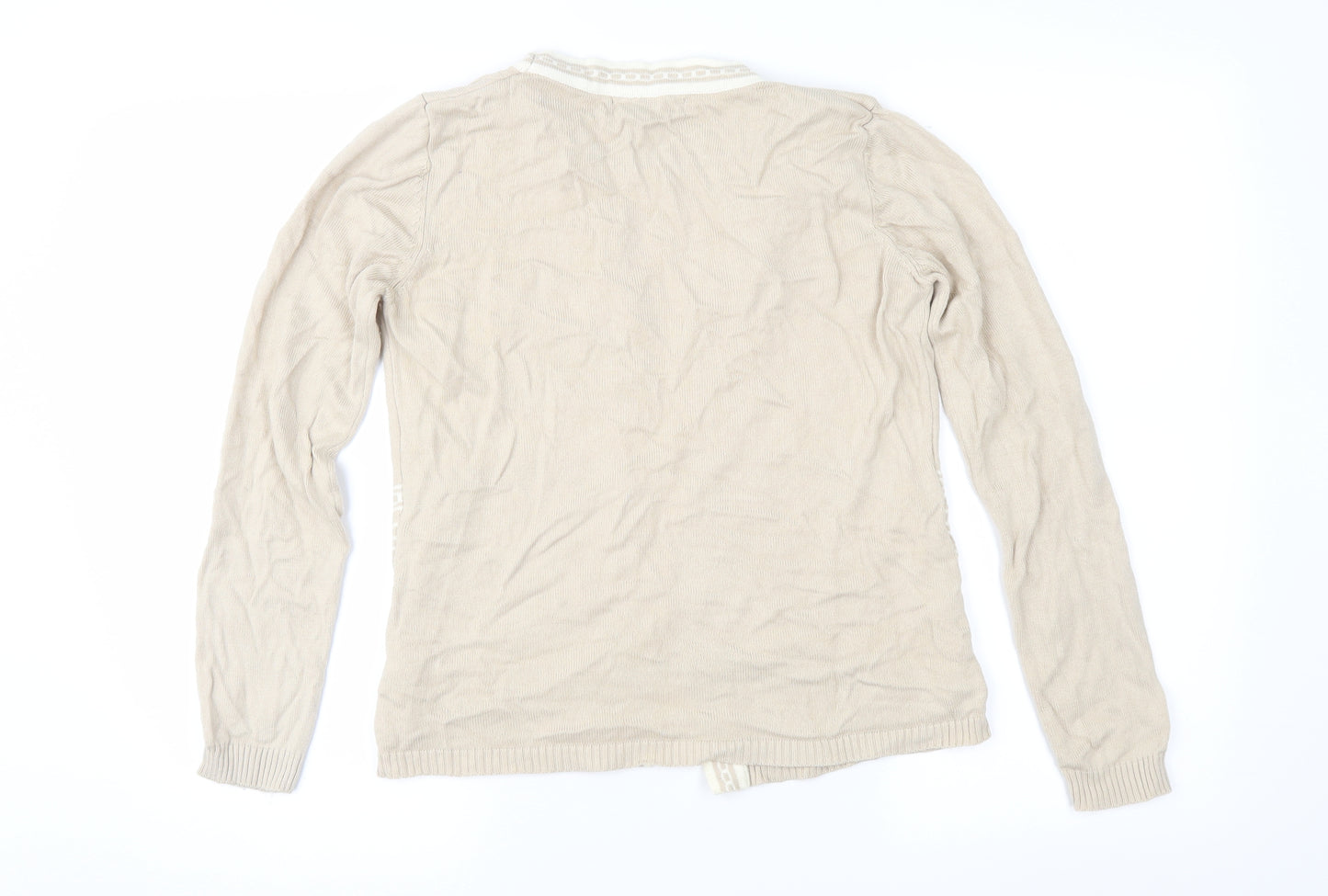 Bonmarché Womens Brown Geometric Knit Pullover Jumper Size XS