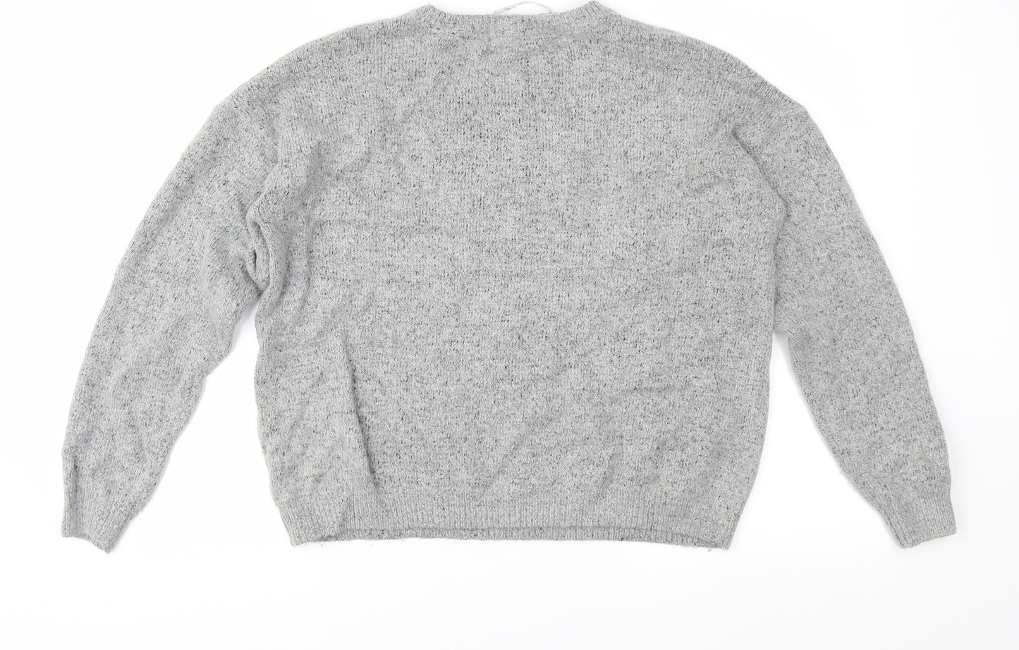 Primark Womens Grey Fair Isle Knit Pullover Jumper Size L  - Xmas Dog