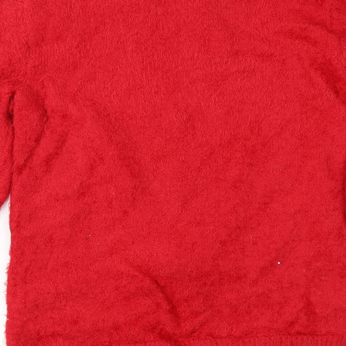 Nutmeg Womens Red Fair Isle Knit Pullover Jumper Size S  - Xmas jumper