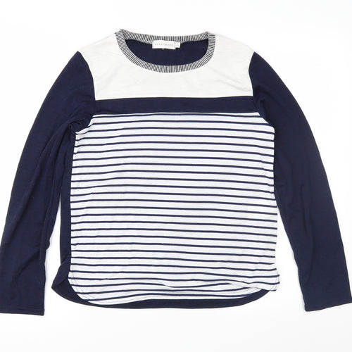 Paraphrase Womens Blue Striped Knit Pullover Jumper Size 10