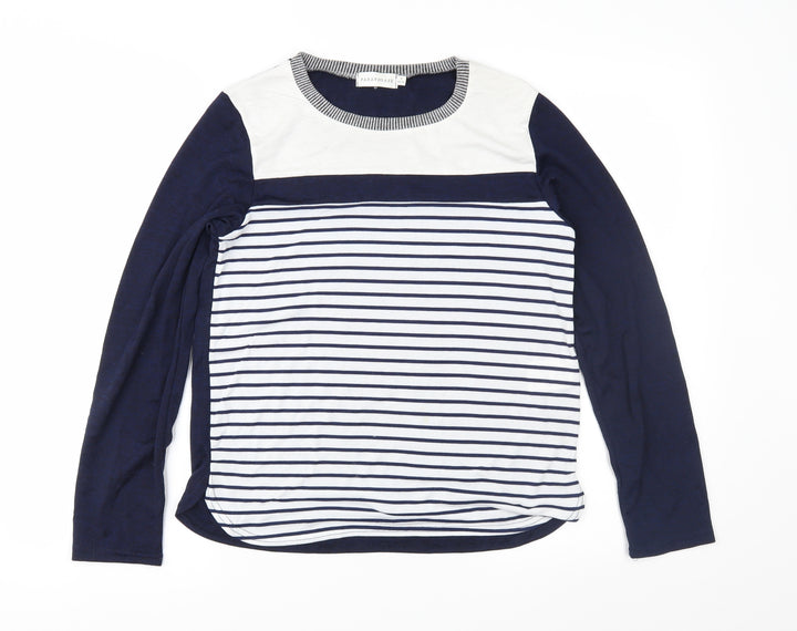 Paraphrase Womens Blue Striped Knit Pullover Jumper Size 10