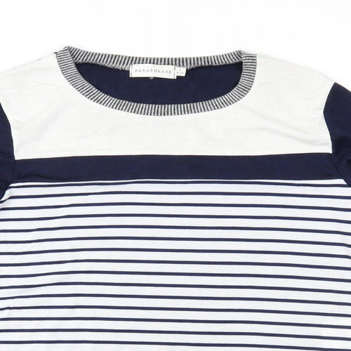 Paraphrase Womens Blue Striped Knit Pullover Jumper Size 10
