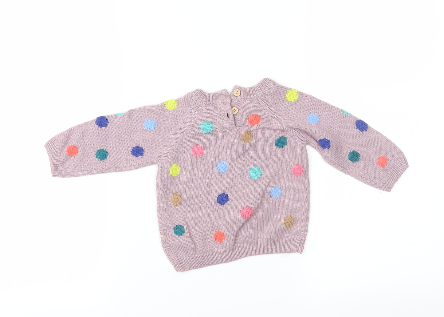 NEXT Girls Purple Fair Isle Knit Pullover Jumper Size 3-6 Months