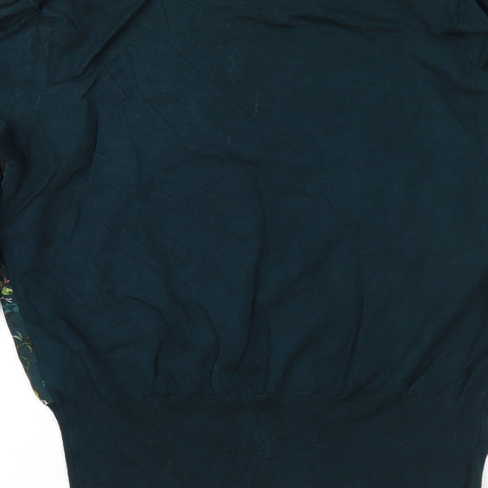 Oasis Womens Green Floral Knit Pullover Jumper Size L