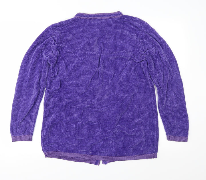 Bonmarché Womens Purple Knit Cardigan Jumper Size S